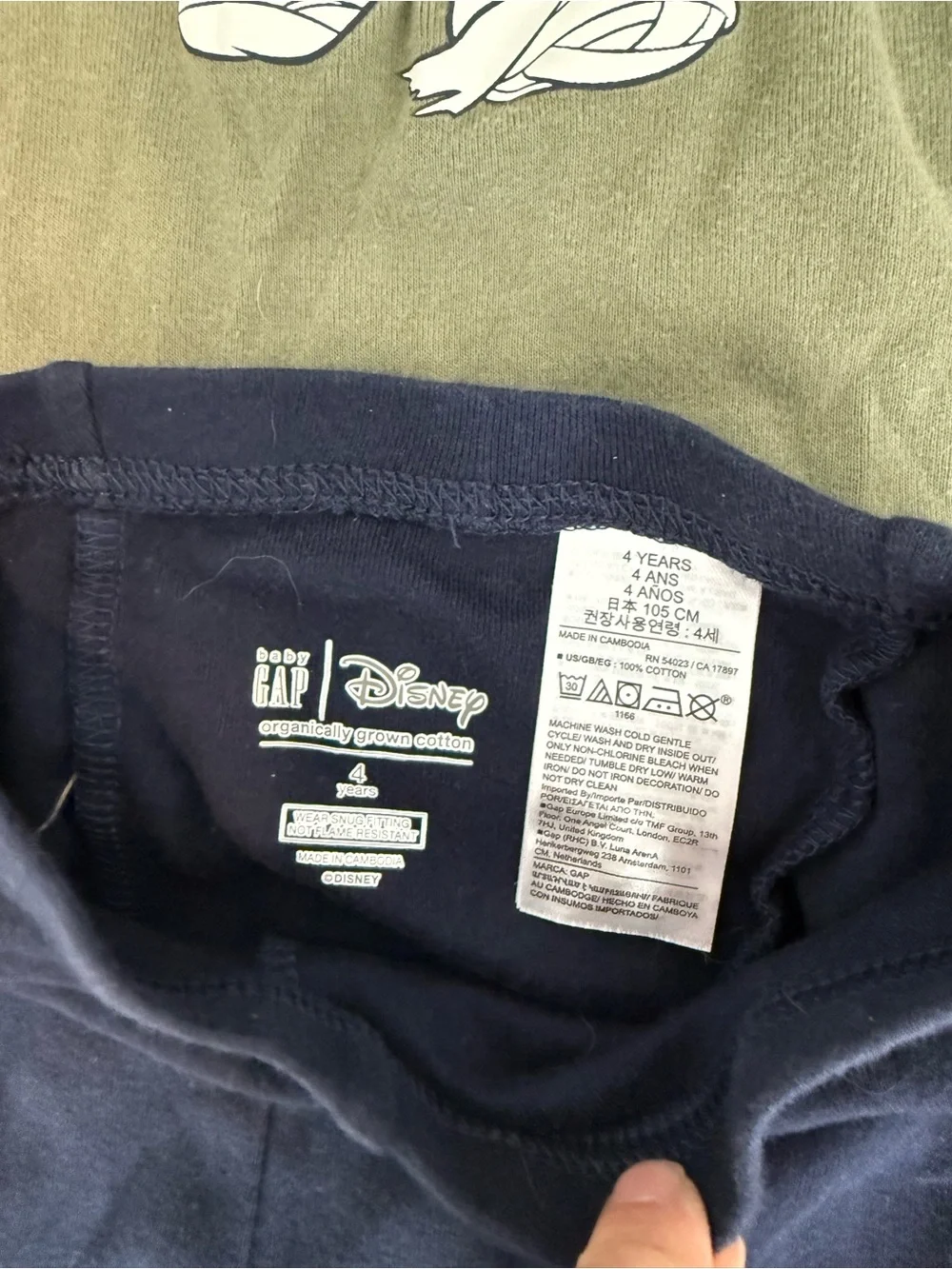GAP Olive Green and Black Mickey Leggings Set
